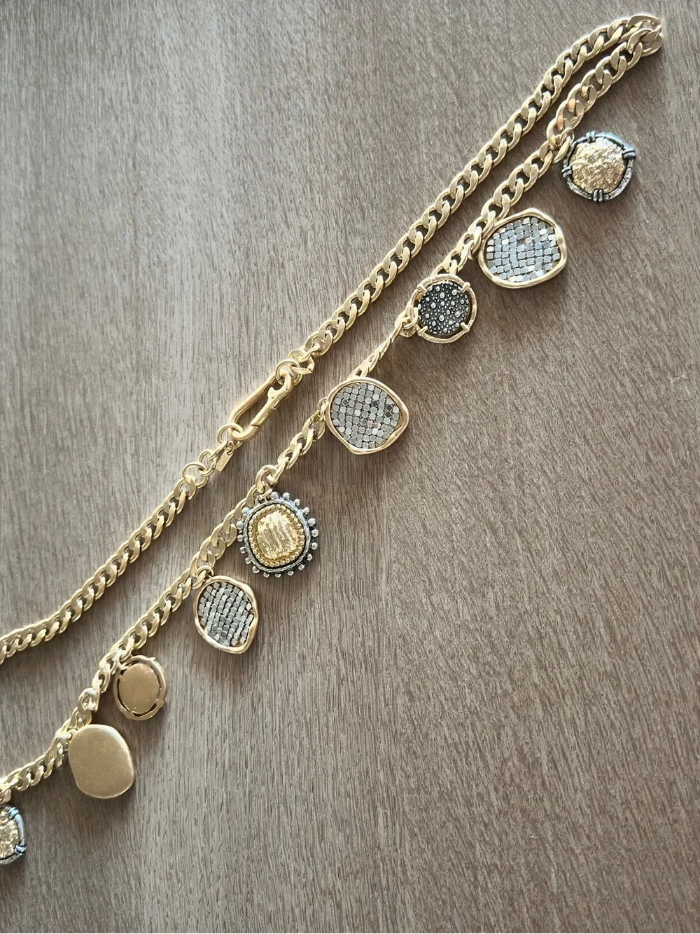 Zara Gold and Silver-Tone Charm Chain Belt